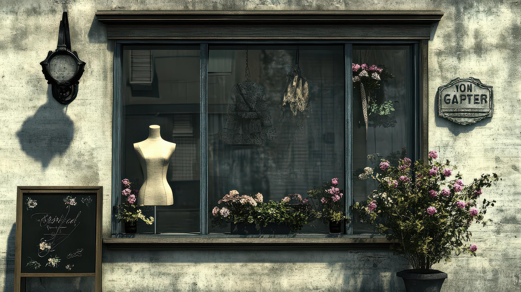 Front window of the embroidery atelier